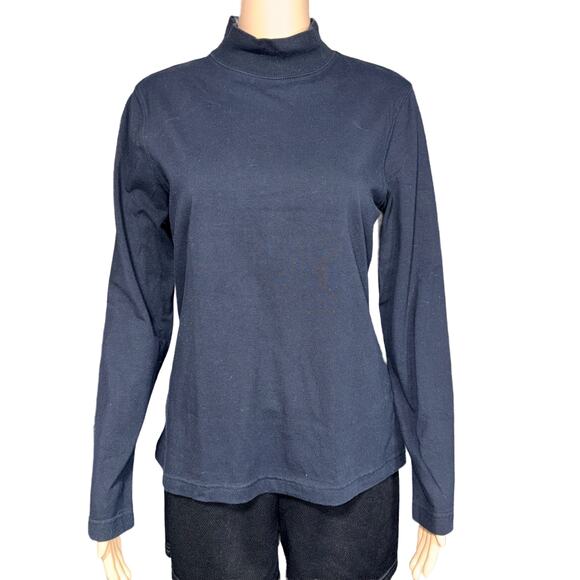 croft & barrow Tops - Croft & Barrow Womens Mock Neck Shirt Top Pullover Long Sleeve Black Medium